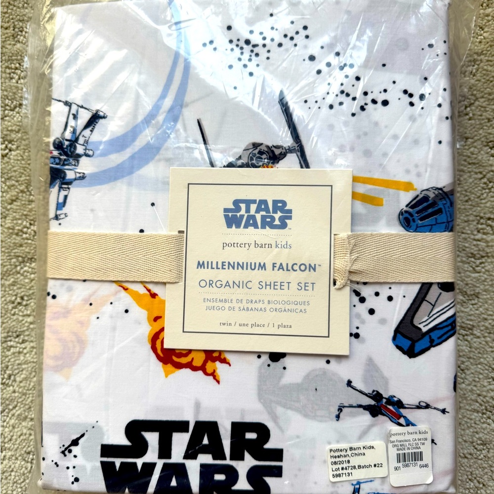 Pottery Barn Kids Star Wars Millenium Falcon Twin sheet set